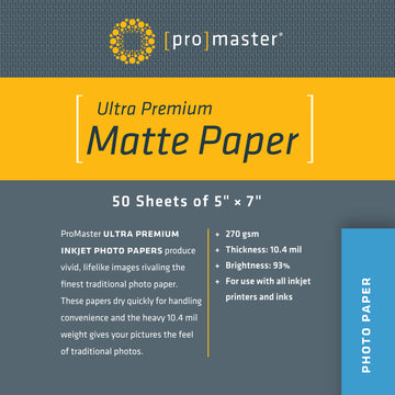Ultra Premium Matte Paper - 5"x7" - 50 Sheets