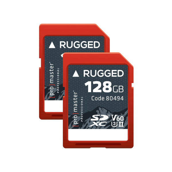 SDXC 128GB Rugged<span>&trade;</span> UHS-II V60 Memory Card - 2 Pack