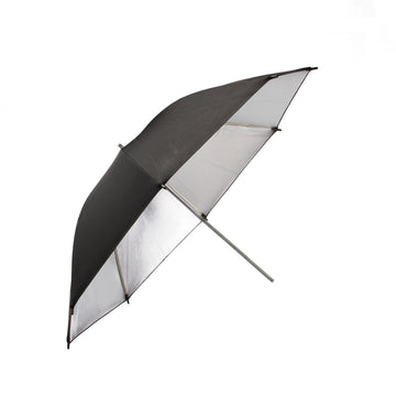 36" Reflective Umbrella - Silver with Black Backing
