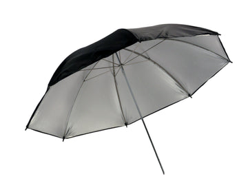 45" Reflective Umbrella - Silver with Black Backing